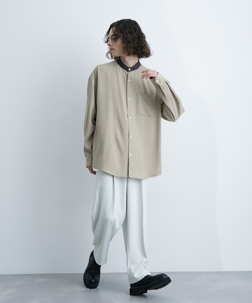 JUNRED(ジュンレッド)の「クレリックバンドカラーシャツ(シャツ/ブラウス・メンズ・ベージュ/ホワイト/サックスブルー・L/LL/M)」の13枚目の写真
