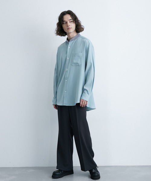 JUNRED(ジュンレッド)の「クレリックバンドカラーシャツ(シャツ/ブラウス・メンズ・ベージュ/ホワイト/サックスブルー・L/LL/M)」の14枚目の写真