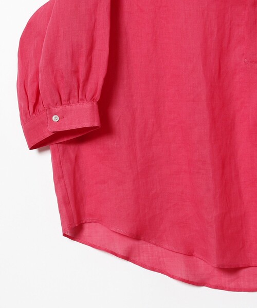 美品▲定価1.8万▲LE GLAZIK / ギャザーロングシャツ▲リネン ピンク 美品△定価1.8万△LE GLAZIK / ギャザーロングシャツ△リネン