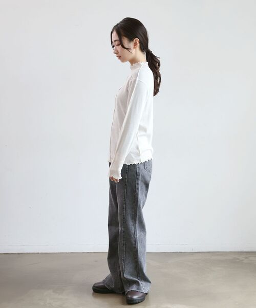 RETRO GIRL(レトロガール)の「シアーテレコHNインナー(Tシャツ/カットソー・レディース・ブルー/オフホワイト/オレンジ/ブラック・FREE)」の6枚目の写真