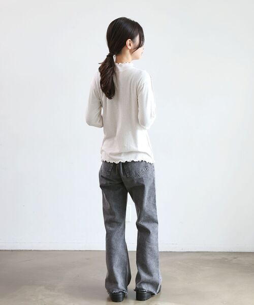 RETRO GIRL(レトロガール)の「シアーテレコHNインナー(Tシャツ/カットソー・レディース・ブルー/オフホワイト/オレンジ/ブラック・FREE)」の8枚目の写真