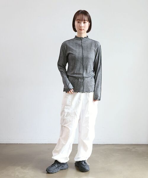 RETRO GIRL(レトロガール)の「シアーテレコHNインナー(Tシャツ/カットソー・レディース・ブルー/オフホワイト/オレンジ/ブラック・FREE)」の12枚目の写真