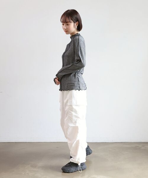 RETRO GIRL(レトロガール)の「シアーテレコHNインナー(Tシャツ/カットソー・レディース・ブルー/オフホワイト/オレンジ/ブラック・FREE)」の13枚目の写真