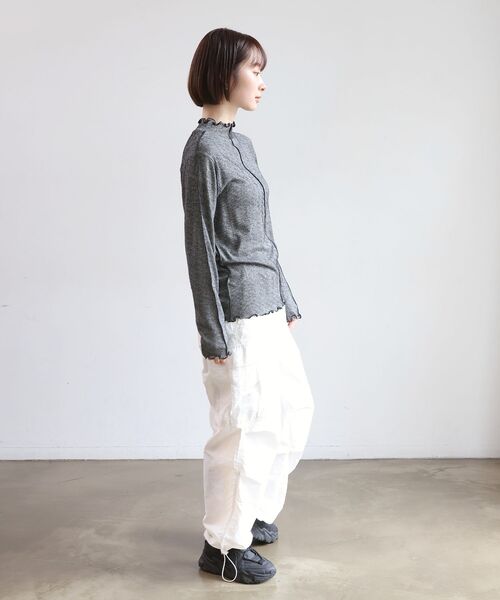 RETRO GIRL(レトロガール)の「シアーテレコHNインナー(Tシャツ/カットソー・レディース・ブルー/オフホワイト/オレンジ/ブラック・FREE)」の14枚目の写真