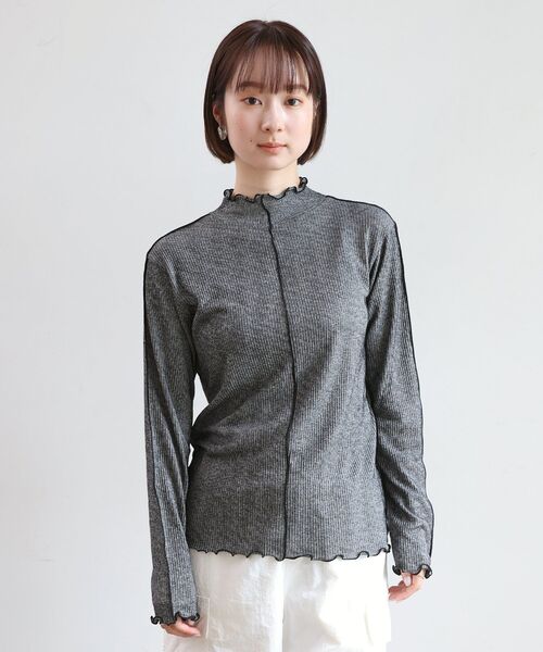 RETRO GIRL(レトロガール)の「シアーテレコHNインナー(Tシャツ/カットソー・レディース・ブルー/オフホワイト/オレンジ/ブラック・FREE)」の16枚目の写真