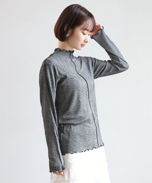 RETRO GIRL(レトロガール)の「シアーテレコHNインナー(Tシャツ/カットソー・レディース・ブルー/オフホワイト/オレンジ/ブラック・FREE)」の17枚目の写真