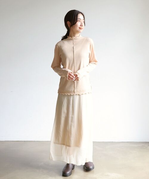 RETRO GIRL(レトロガール)の「シアーテレコHNインナー(Tシャツ/カットソー・レディース・ブルー/オフホワイト/オレンジ/ブラック・FREE)」の19枚目の写真