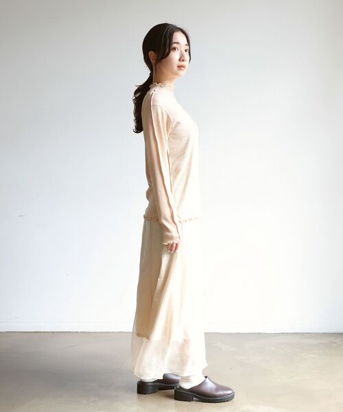 RETRO GIRL(レトロガール)の「シアーテレコHNインナー(Tシャツ/カットソー・レディース・ブルー/オフホワイト/オレンジ/ブラック・FREE)」の20枚目の写真