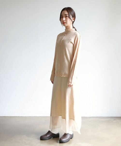 RETRO GIRL(レトロガール)の「シアーテレコHNインナー(Tシャツ/カットソー・レディース・ブルー/オフホワイト/オレンジ/ブラック・FREE)」の21枚目の写真