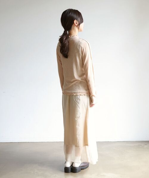 RETRO GIRL(レトロガール)の「シアーテレコHNインナー(Tシャツ/カットソー・レディース・ブルー/オフホワイト/オレンジ/ブラック・FREE)」の22枚目の写真