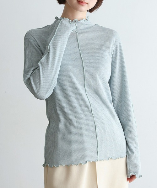 RETRO GIRL(レトロガール)の「シアーテレコHNインナー(Tシャツ/カットソー・レディース・ブルー/オフホワイト/オレンジ/ブラック・FREE)」の4枚目の写真