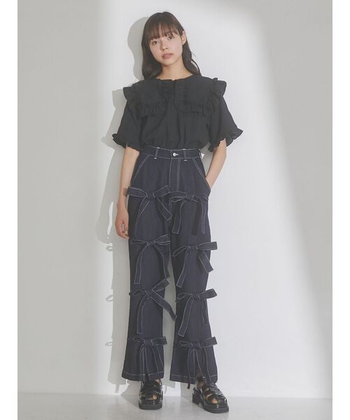 merry jenny(メリージェニー)の「flowerグルカサンダル(サンダル・レディース・ブラック/オフホワイト・MEDIUM/LARGE)」の21枚目の写真