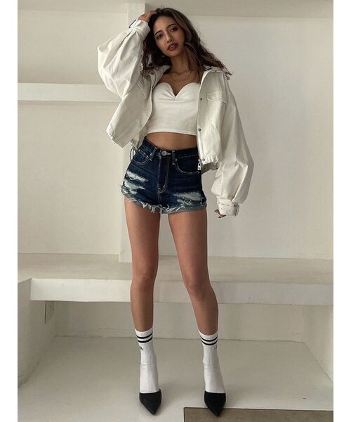 GYDA（ジェイダ）の「2ラインGYDA SOX（ソックス/靴下・レディース・オフホワイト/ブラック・FREE）」の8枚目の写真