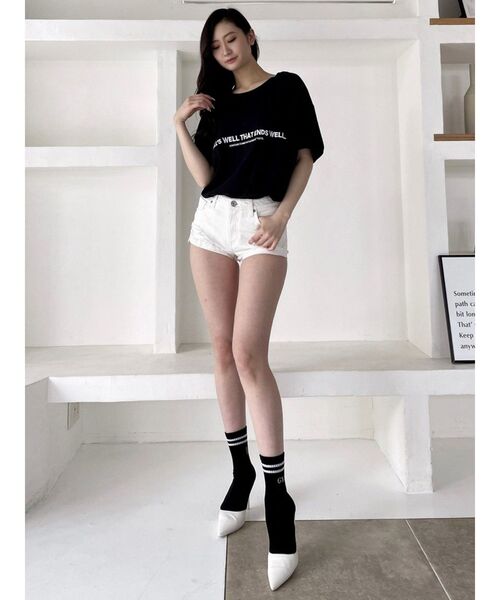 GYDA（ジェイダ）の「2ラインGYDA SOX（ソックス/靴下・レディース・オフホワイト/ブラック・FREE）」の14枚目の写真