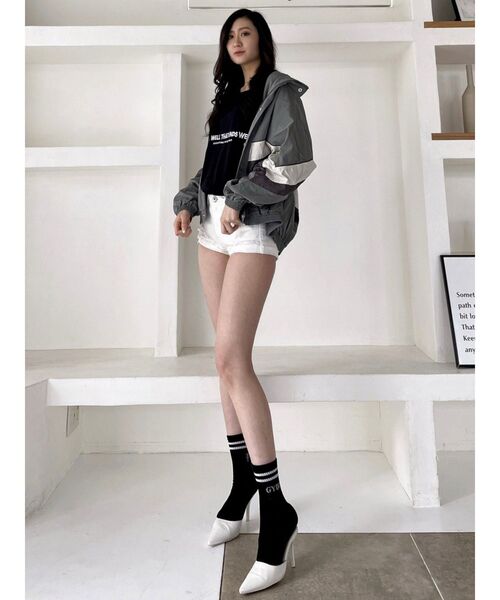 GYDA（ジェイダ）の「2ラインGYDA SOX（ソックス/靴下・レディース・オフホワイト/ブラック・FREE）」の18枚目の写真