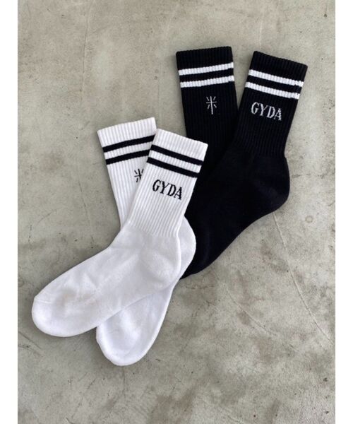 GYDA（ジェイダ）の「2ラインGYDA SOX（ソックス/靴下・レディース・オフホワイト/ブラック・FREE）」の11枚目の写真