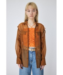 MOUSSY | TIED SLEEVE SEE-THROUGH シャツ(Tシャツ/カットソー)