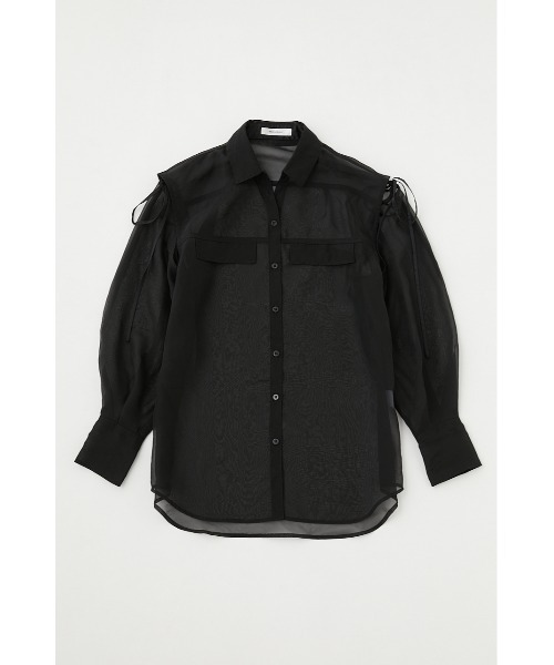 MOUSSY（マウジー）の「TIED SLEEVE SEE-THROUGH シャツ（Tシャツ/カットソー・レディース・キナリ/ブラック/ブラウン/ピンク・FREE）」の3枚目の写真