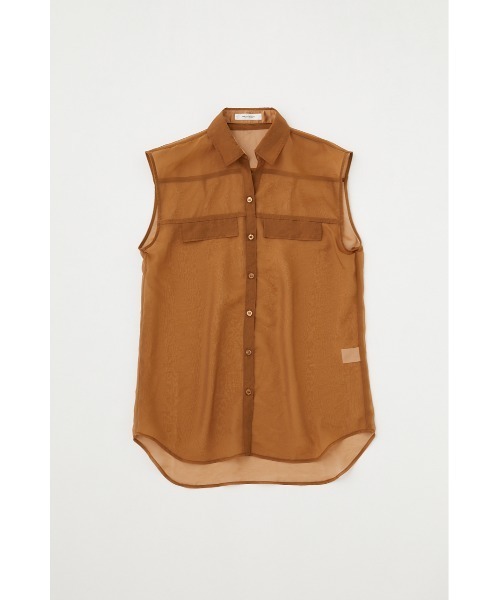 MOUSSY（マウジー）の「TIED SLEEVE SEE-THROUGH シャツ（Tシャツ/カットソー・レディース・キナリ/ブラック/ブラウン/ピンク・FREE）」の14枚目の写真