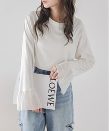 フリル袖ロングTシャツ