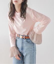 フリル袖ロングTシャツ