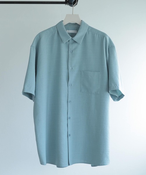SENSE OF PLACE by URBAN RESEARCH(センスオブプレイスバイアーバンリサーチ)の「『セットアップ対応』『イージーケア』リネンライクレギュラーカラーシャツ(5分袖)(シャツ/ブラウス・メンズ・ロイヤルブルー/アイボリー/カーキ/チャコールグレー/ライトブルー・MEDIUM/LARGE)」の4枚目の写真