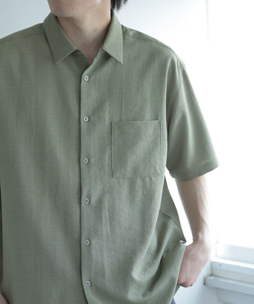 SENSE OF PLACE by URBAN RESEARCH(センスオブプレイスバイアーバンリサーチ)の「『セットアップ対応』『イージーケア』リネンライクレギュラーカラーシャツ(5分袖)(シャツ/ブラウス・メンズ・ロイヤルブルー/アイボリー/カーキ/チャコールグレー/ライトブルー・MEDIUM/LARGE)」の16枚目の写真