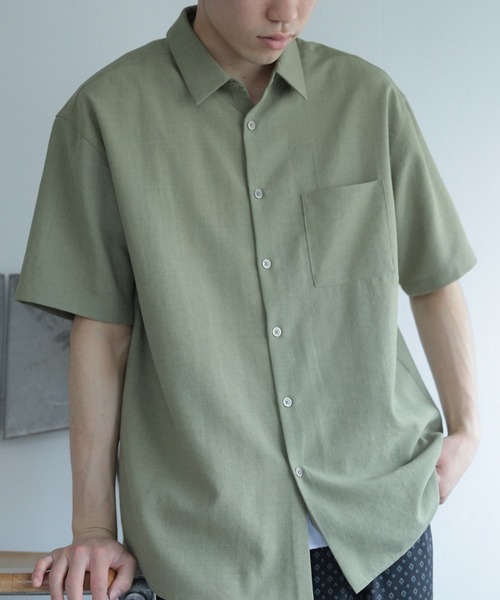 SENSE OF PLACE by URBAN RESEARCH(センスオブプレイスバイアーバンリサーチ)の「『セットアップ対応』『イージーケア』リネンライクレギュラーカラーシャツ(5分袖)(シャツ/ブラウス・メンズ・ロイヤルブルー/アイボリー/カーキ/チャコールグレー/ライトブルー・MEDIUM/LARGE)」の18枚目の写真