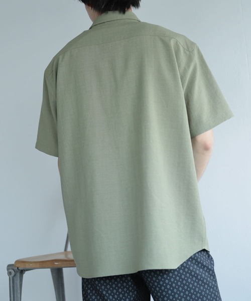 SENSE OF PLACE by URBAN RESEARCH(センスオブプレイスバイアーバンリサーチ)の「『セットアップ対応』『イージーケア』リネンライクレギュラーカラーシャツ(5分袖)(シャツ/ブラウス・メンズ・ロイヤルブルー/アイボリー/カーキ/チャコールグレー/ライトブルー・MEDIUM/LARGE)」の20枚目の写真