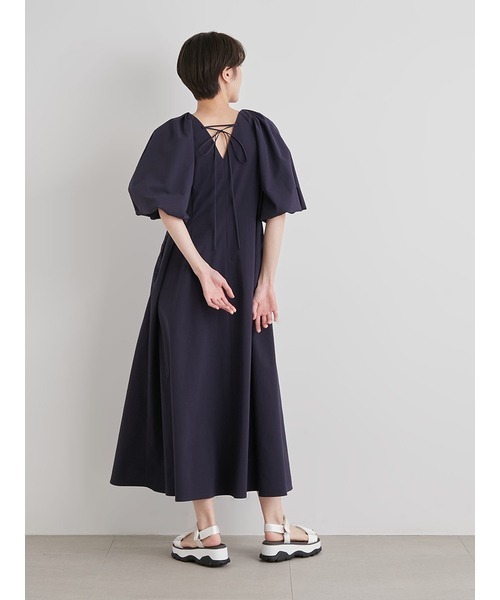 emmi エミ ウェザーストレッチ パフスリーブ ワンピース emmi(エミ)の「【emmi atelier】ウェザーストレッチ