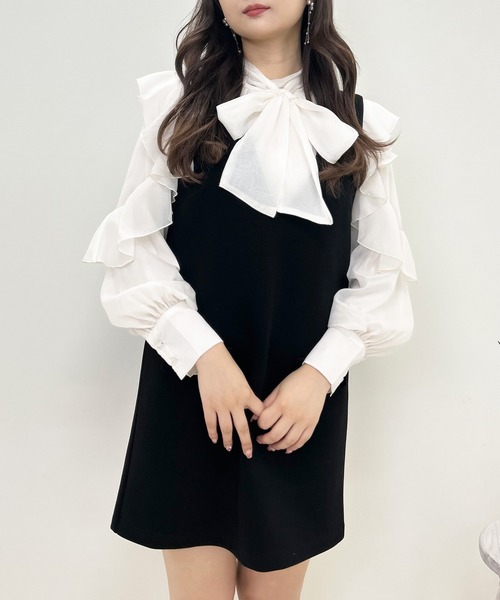 INGNI(イング)の「Vネックポンチジャンスカ(ジャンパースカート・レディース・ブラック・M)」の16枚目の写真