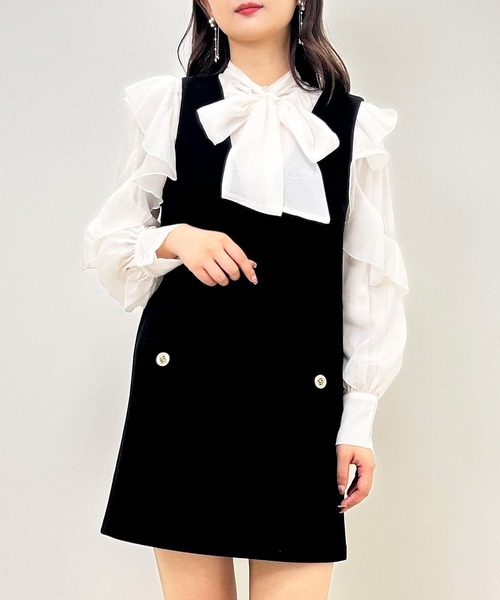 INGNI(イング)の「Vネックポンチジャンスカ(ジャンパースカート・レディース・ブラック・M)」の22枚目の写真