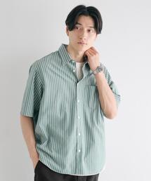 green label relaxing | TW ウォッシャブルトロ ストライプ ジャストルーズ シャツ -ストレッチ・防シワ-(シャツ/ブラウス)