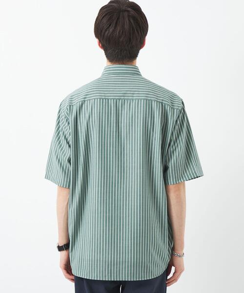 green label relaxing（グリーンレーベルリラクシング）の「TW ウォッシャブルトロ ストライプ ジャストルーズ シャツ -ストレッチ・防シワ-（シャツ/ブラウス・メンズ・ケリー/ライトブルー・M/L/XL/S）」の7枚目の写真