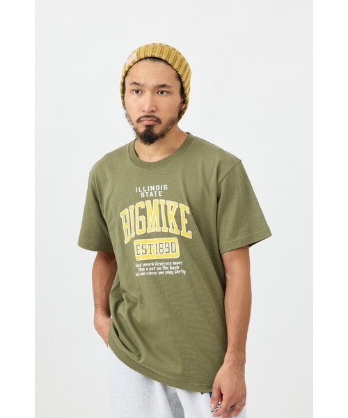 BIG MIKE(ビッグマイク)の「BIG MIKE ビッグマイク HANDWRITING COLLEGE SS TEE 手書きカレッジ 半袖プリント Tシャツ 102328400(Tシャツ/カットソー・メンズ・ネイビー/ホワイト×グリーン/ホワイト×ブルー/オリーブ・MEDIUM/LARGE/X-LARGE)」の12枚目の写真