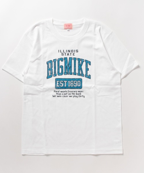 BIG MIKE(ビッグマイク)の「BIG MIKE ビッグマイク HANDWRITING COLLEGE SS TEE 手書きカレッジ 半袖プリント Tシャツ 102328400(Tシャツ/カットソー・メンズ・ネイビー/ホワイト×グリーン/ホワイト×ブルー/オリーブ・MEDIUM/LARGE/X-LARGE)」の6枚目の写真
