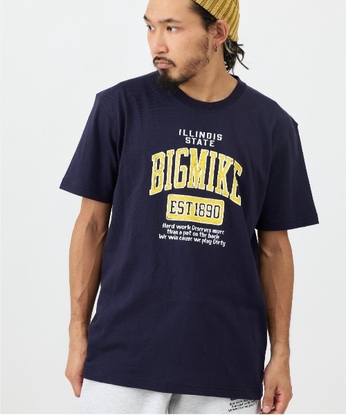 BIG MIKE(ビッグマイク)の「BIG MIKE ビッグマイク HANDWRITING COLLEGE SS TEE 手書きカレッジ 半袖プリント Tシャツ 102328400(Tシャツ/カットソー・メンズ・ネイビー/ホワイト×グリーン/ホワイト×ブルー/オリーブ・MEDIUM/LARGE/X-LARGE)」の10枚目の写真