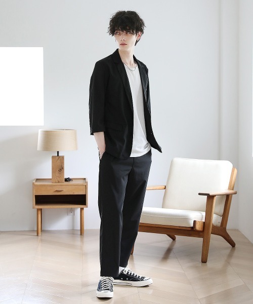 THE CASUAL(カジュアル)の「接触冷感織ポリストレッチアンクルパンツ(その他パンツ・メンズ・ベージュ/ネイビー/ブラック/グレー・M/L/XL)」の7枚目の写真