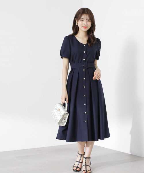 PROPORTION BODY DRESSING（プロポーションボディドレッシング）の「フロント釦タックフレア半袖ワンピース / 1213140902（ワンピース・レディース・ネイビー/グレー/ピンク・X-SMALL/MEDIUM/SMALL）」の18枚目の写真