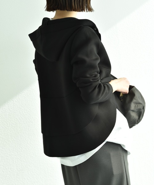 INTERPLANET(インタープラネット)の「ダンボールニットフリルZIPパーカー(パーカー・レディース・ブラック/グレー/グレイッシュベージュ/ライトグレー・FREE/LARGE)」の19枚目の写真