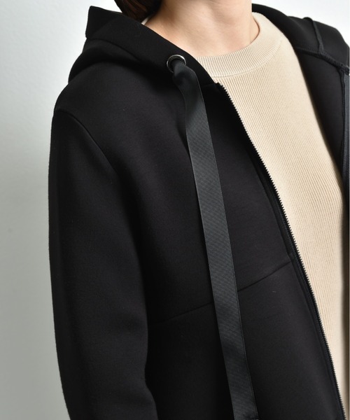 INTERPLANET(インタープラネット)の「ダンボールニットフリルZIPパーカー(パーカー・レディース・ブラック/グレー/グレイッシュベージュ/ライトグレー・FREE/LARGE)」の5枚目の写真