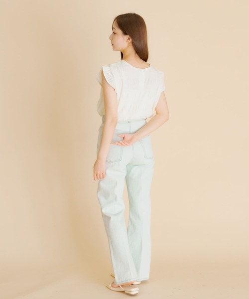 HEYUMM(ヘユム)の「シャーリングカットトップ(シャツ/ブラウス・レディース・アイボリー/ブラック/ベージュ・ONE)」の9枚目の写真