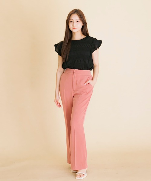 HEYUMM(ヘユム)の「シャーリングカットトップ(シャツ/ブラウス・レディース・アイボリー/ブラック/ベージュ・ONE)」の12枚目の写真