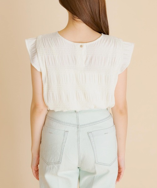 HEYUMM(ヘユム)の「シャーリングカットトップ(シャツ/ブラウス・レディース・アイボリー/ブラック/ベージュ・ONE)」の21枚目の写真