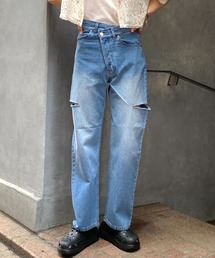 3.3 Field Trip  | 3.3 Field Trip／サイドカットデニムパンツ 2753413【ストレートシルエット/ハイウエスト】(デニムパンツ)