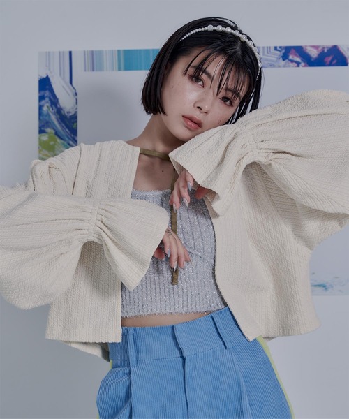 セール】キャンディスリーブショートカーディガン（カーディガン  