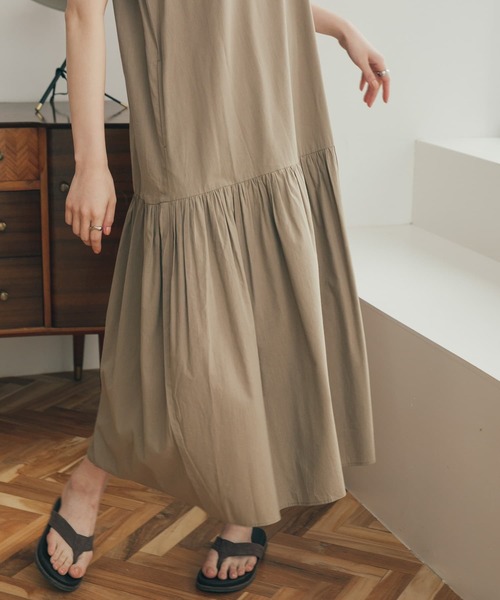 FORK&SPOON（フォークアンドスプーン）の「FORK&SPOON　ローギャザースイッチワンピース（ワンピース・レディース・モカ/ブルー/ブラック・1/2）」の7枚目の写真