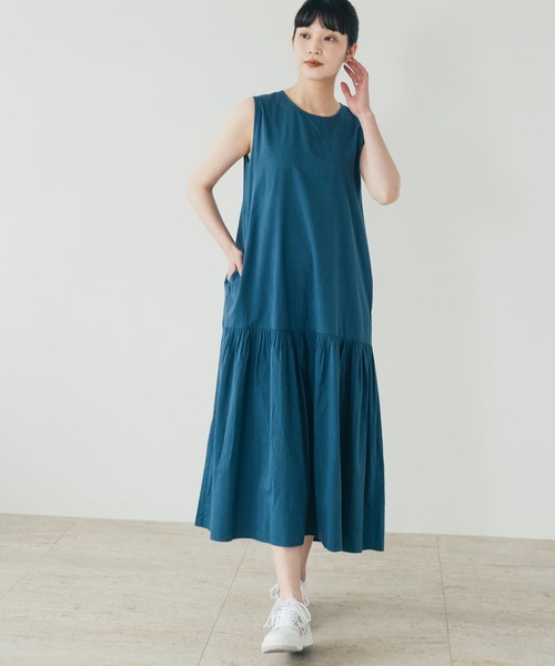 FORK&SPOON（フォークアンドスプーン）の「FORK&SPOON　ローギャザースイッチワンピース（ワンピース・レディース・モカ/ブルー/ブラック・1/2）」の20枚目の写真