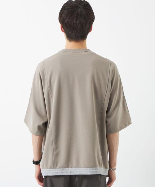 green label relaxing（グリーンレーベルリラクシング）の「Morley ドルマン Tシャツ（Tシャツ/カットソー・メンズ・ライム/ベージュ/ダークグレー・S/M/L）」の10枚目の写真