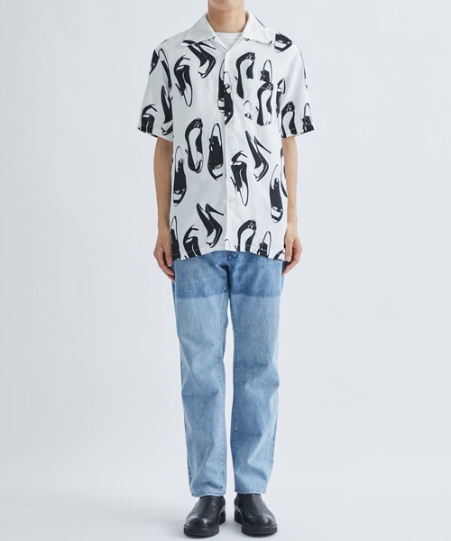aloha blossom(アロハブロッサム)の「【Aloha Blossom/アロハブロッサム】HEELS SHIRTS(シャツ/ブラウス・メンズ・ホワイト/ブラック・42/44/40)」の3枚目の写真